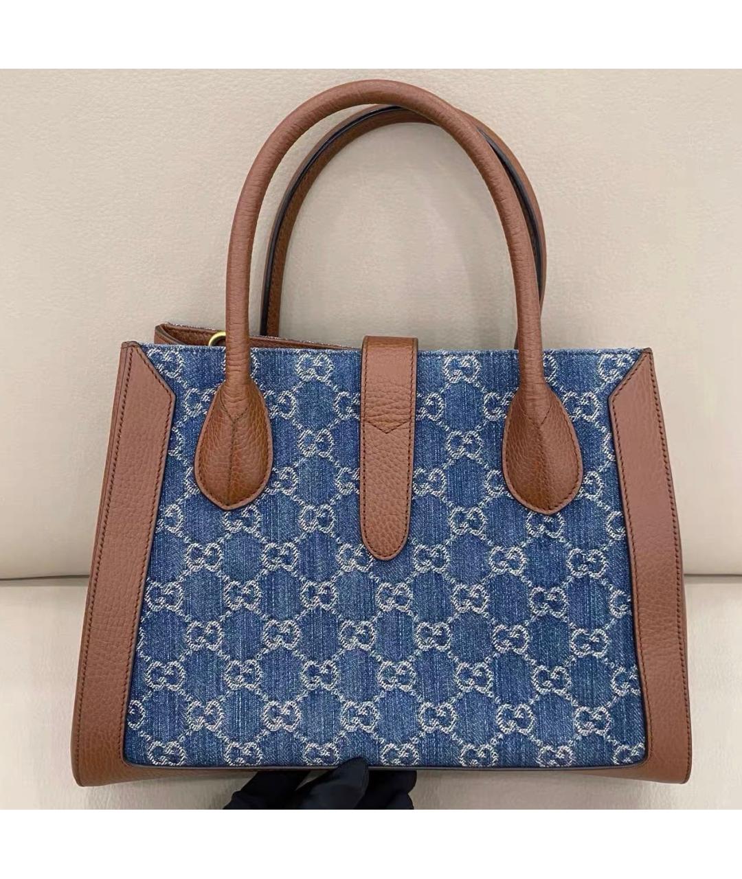 GUCCI Коричневая кожаная сумка с короткими ручками, фото 3