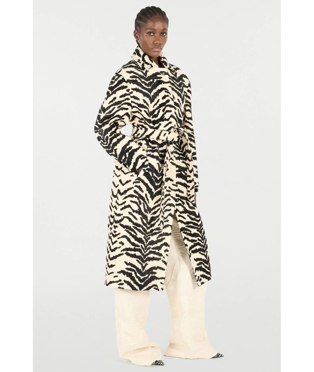 ROBERTO CAVALLI Белое хлопковое пальто, фото 3