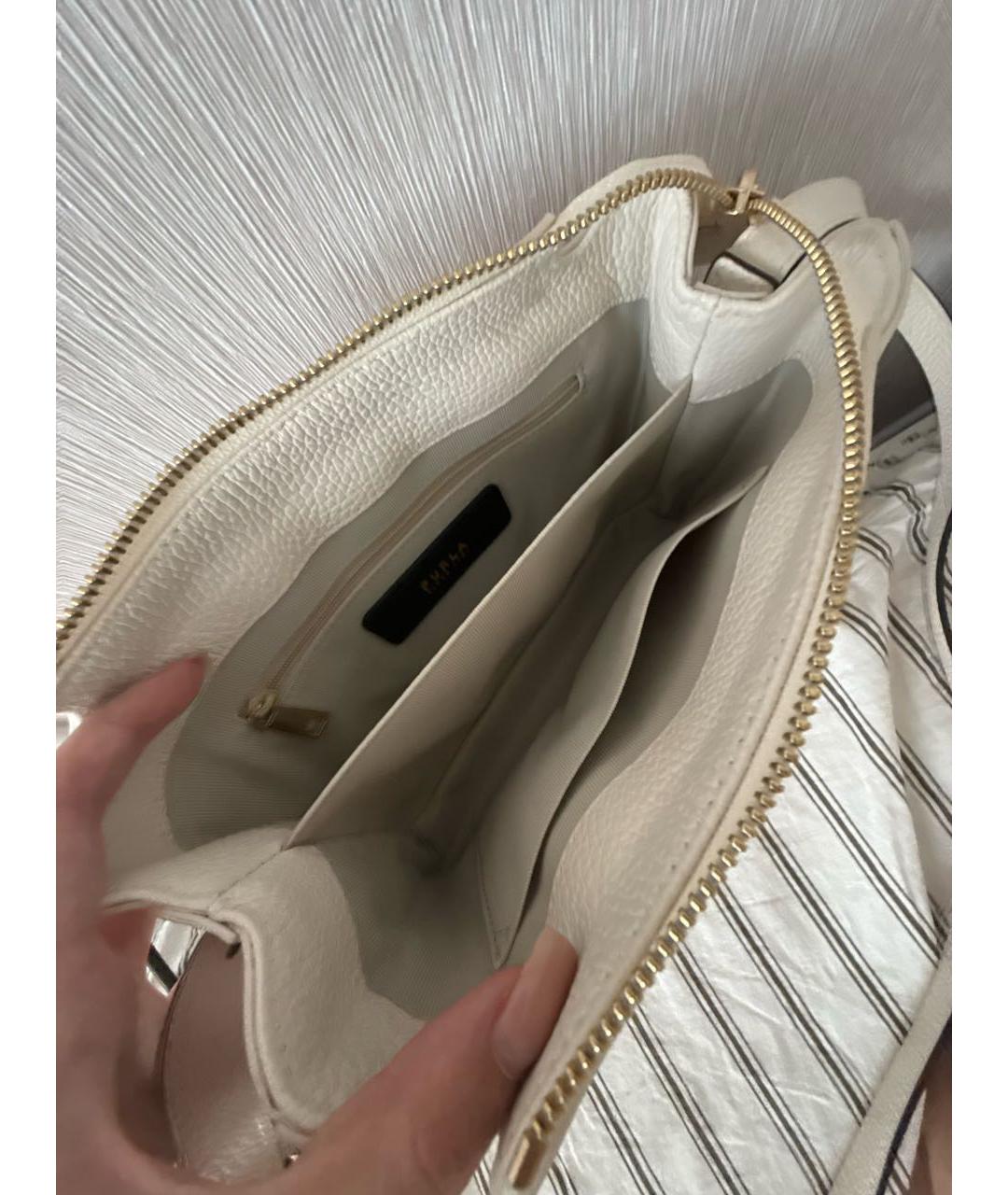 FURLA Белая кожаная сумка через плечо, фото 4