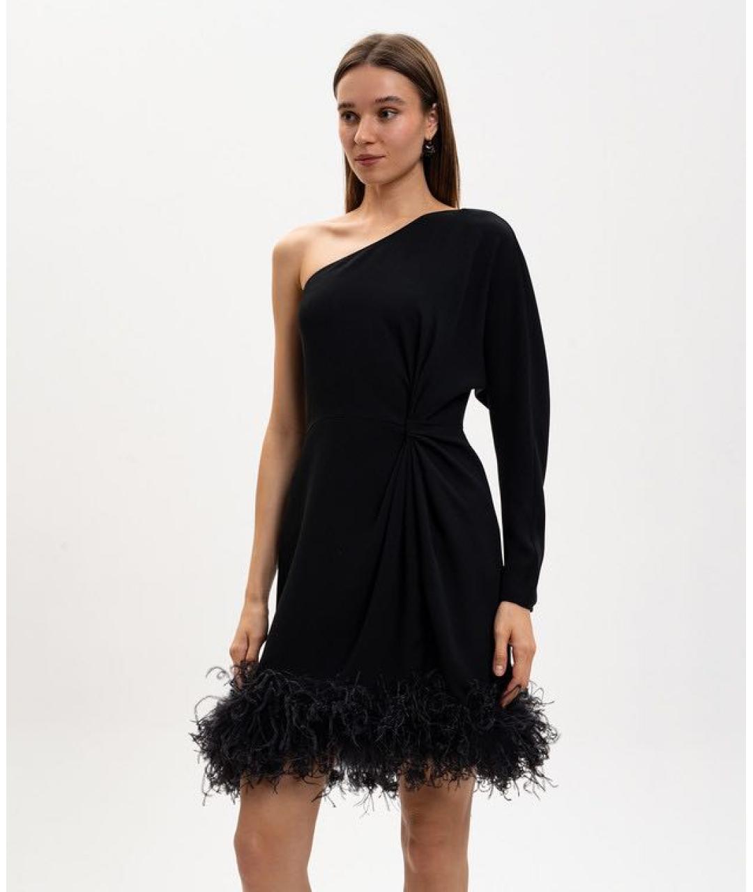 VALENTINO Черное шелковое коктейльное платье, фото 8
