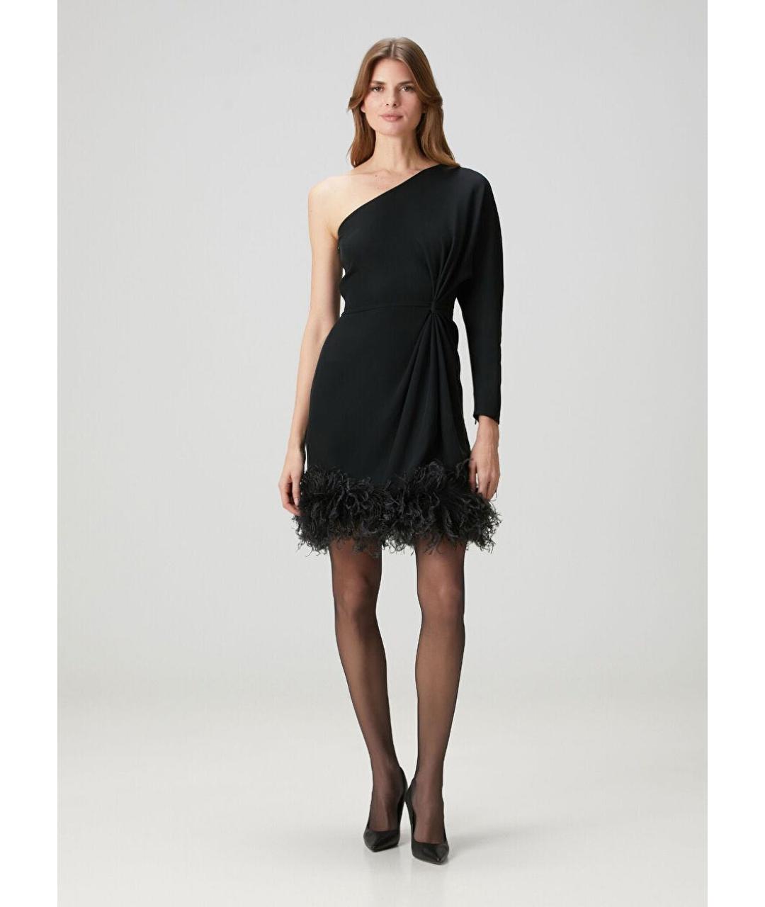 VALENTINO Черное шелковое коктейльное платье, фото 2