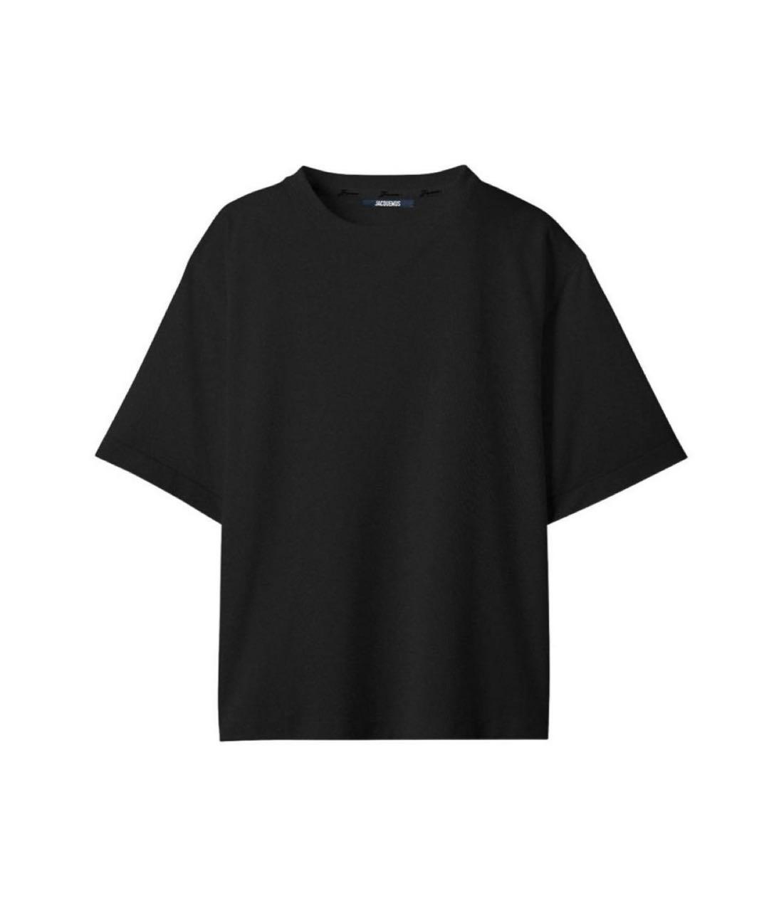 JACQUEMUS Черная хлопко-полиэстеровая футболка, фото 4
