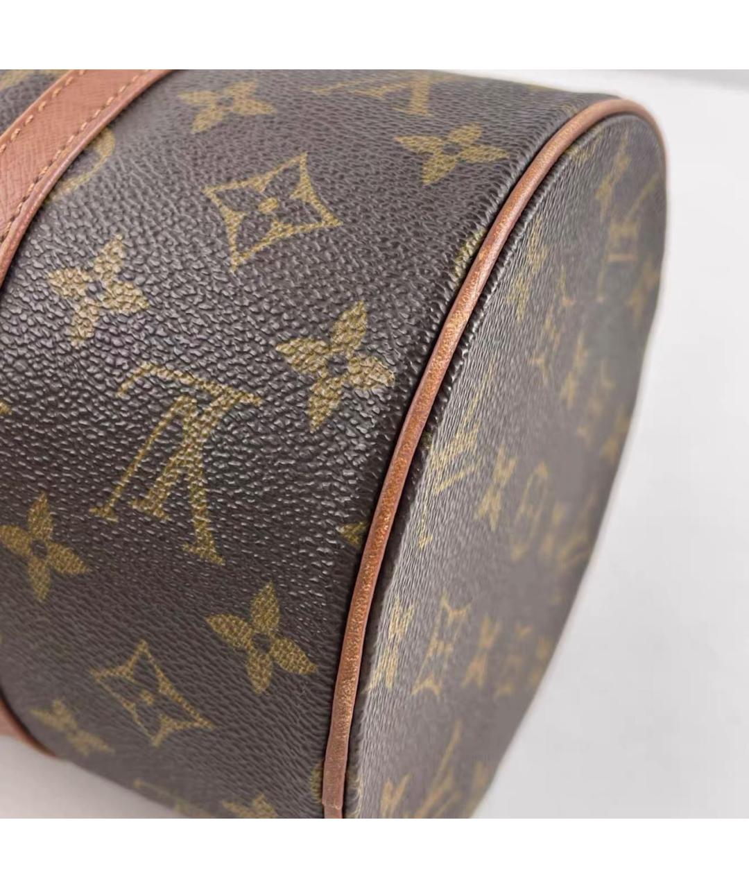 LOUIS VUITTON Коричневая кожаная сумка с короткими ручками, фото 5