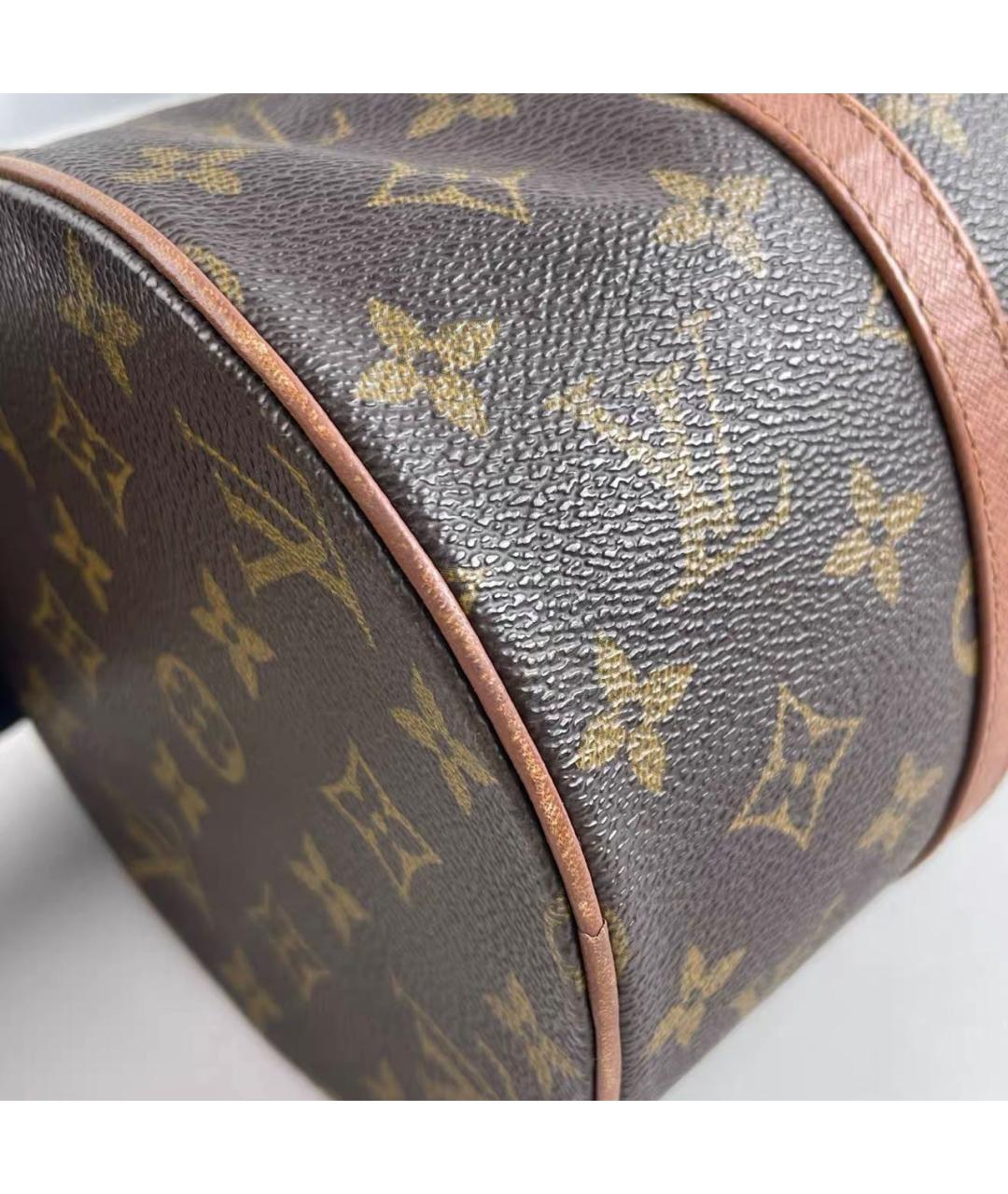 LOUIS VUITTON Коричневая кожаная сумка с короткими ручками, фото 6