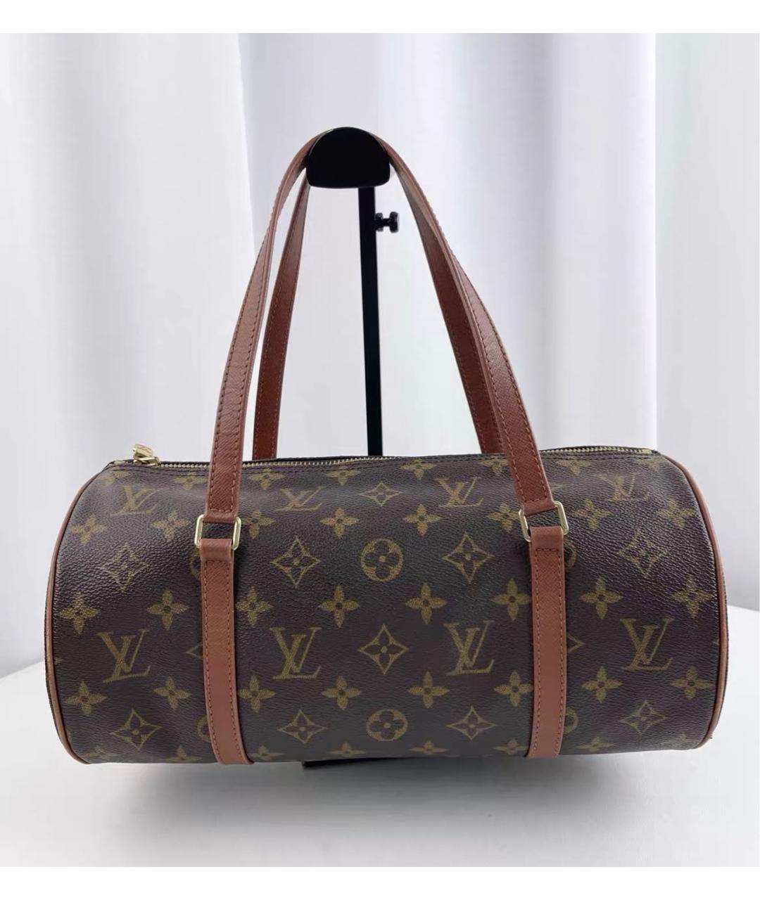 LOUIS VUITTON Коричневая кожаная сумка с короткими ручками, фото 2