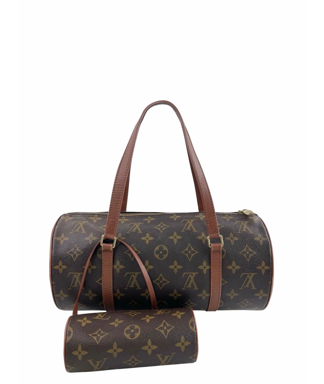 LOUIS VUITTON Коричневая кожаная сумка с короткими ручками, фото 1