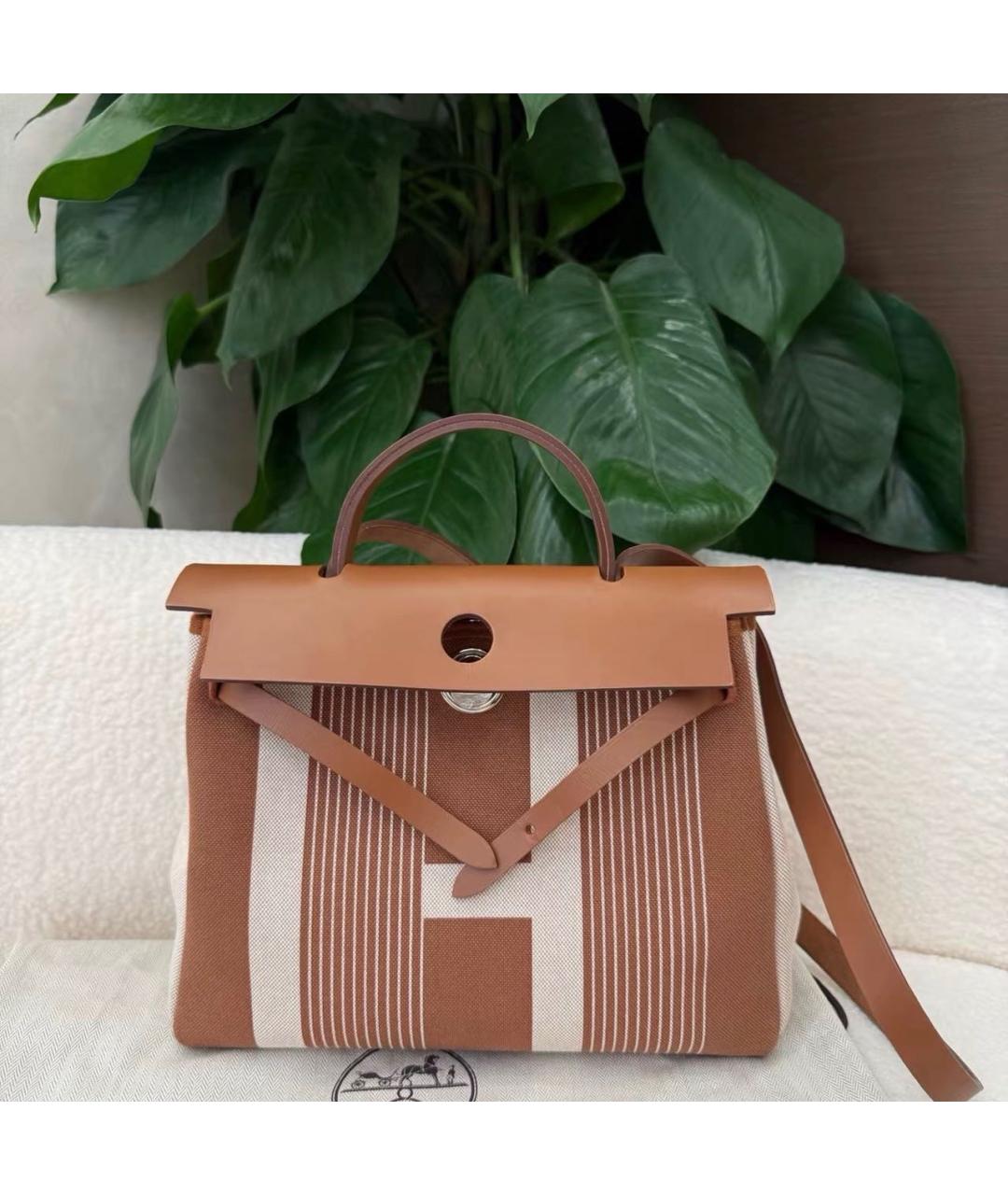 HERMES Коричневая кожаная сумка тоут, фото 3
