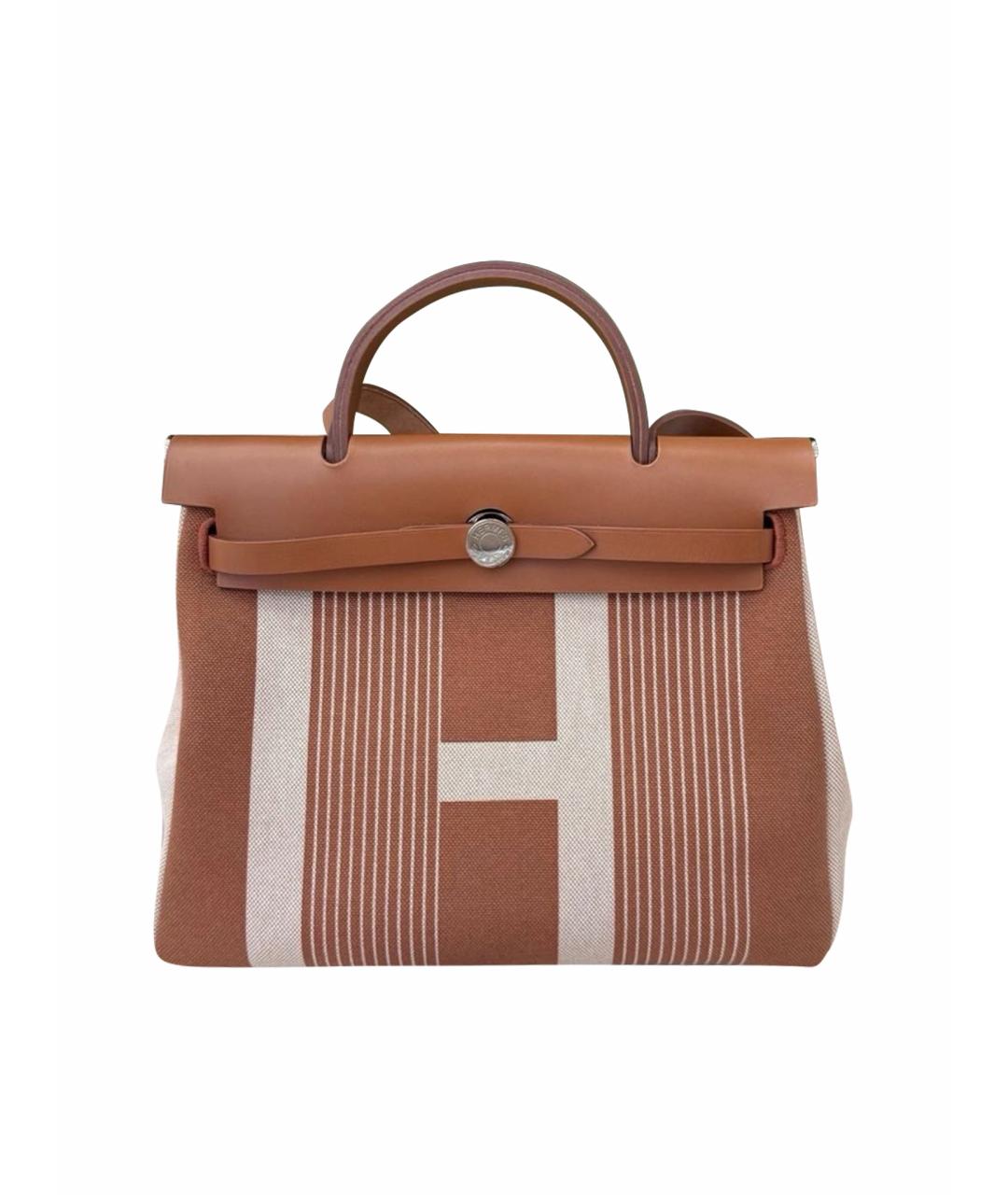 HERMES Коричневая кожаная сумка тоут, фото 1