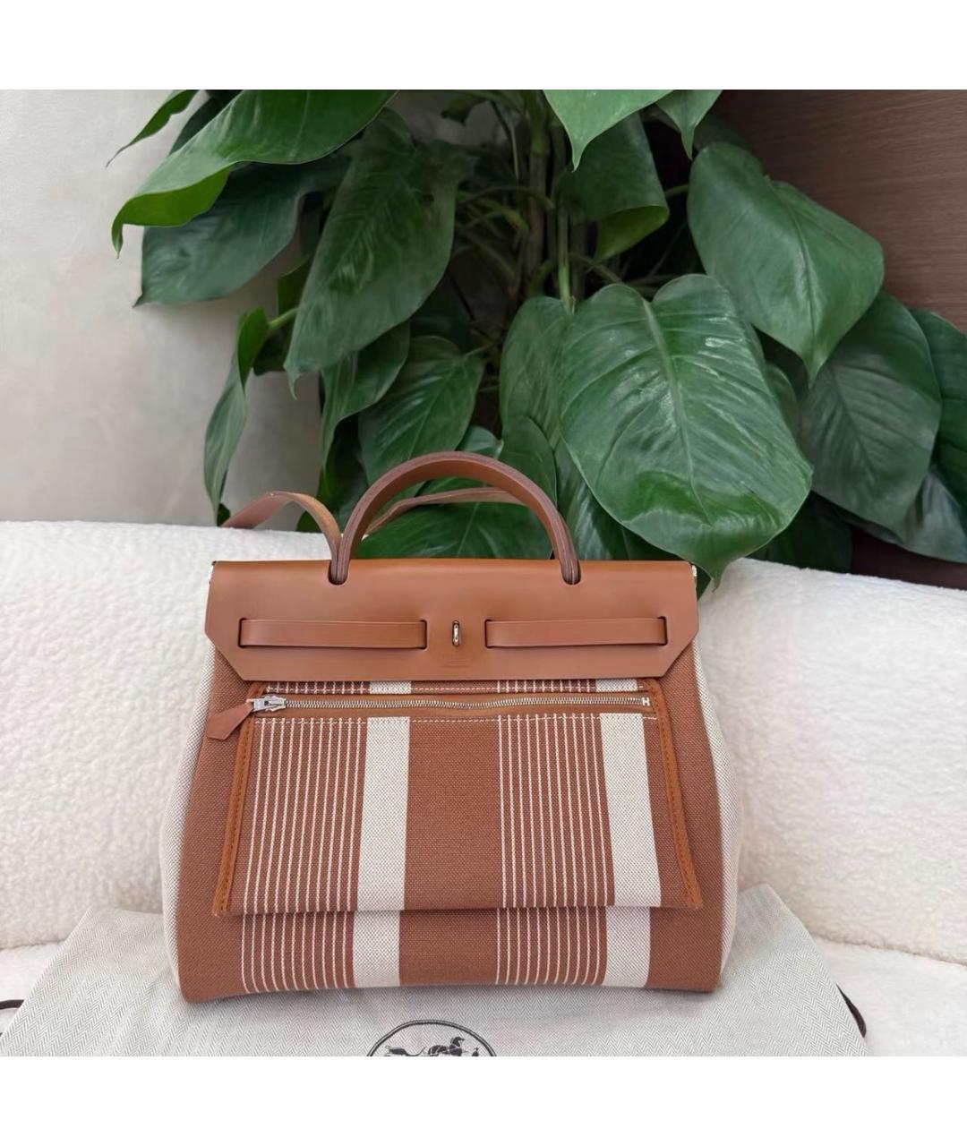HERMES Коричневая кожаная сумка тоут, фото 2