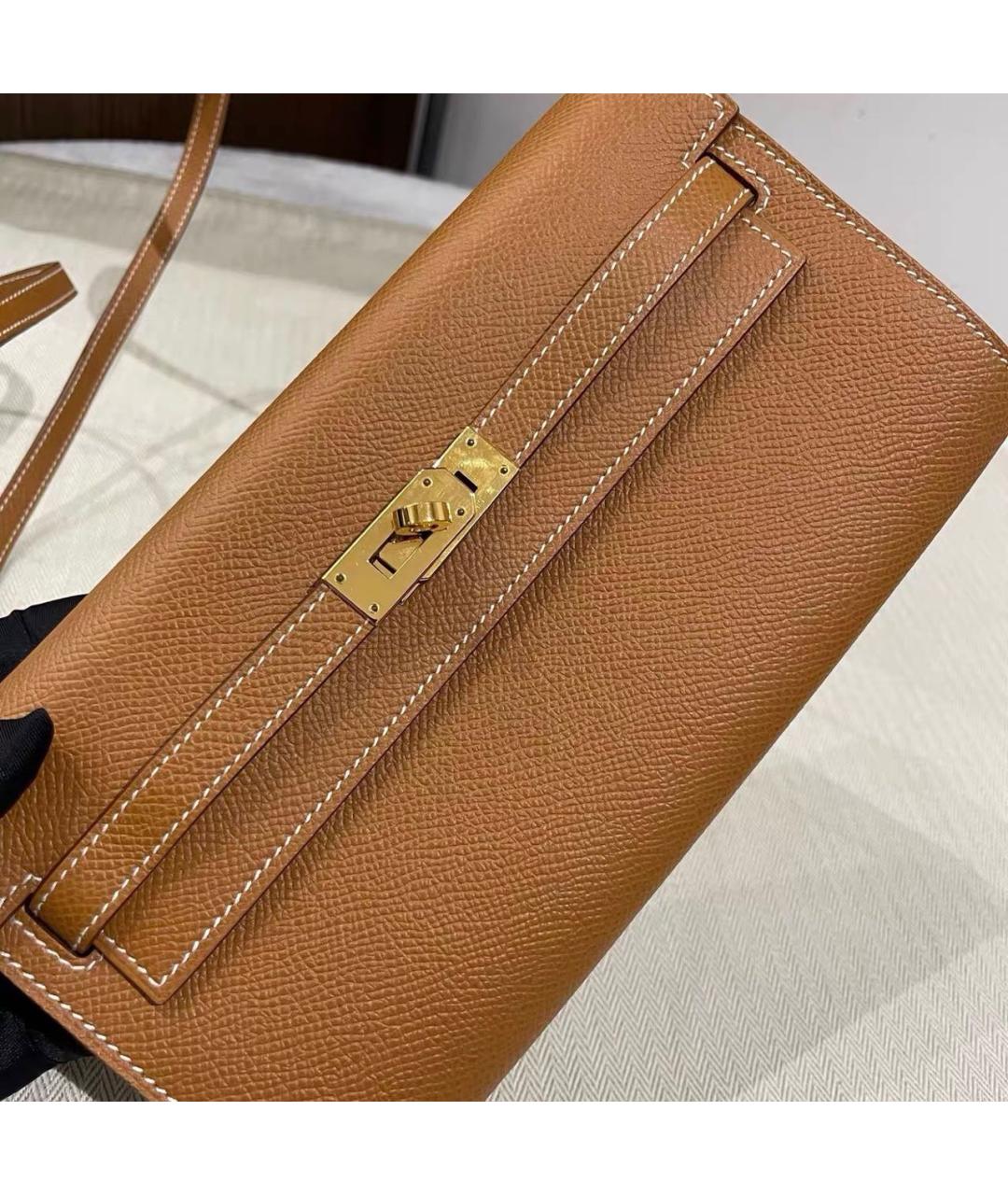 HERMES Коричневая кожаная сумка через плечо, фото 4