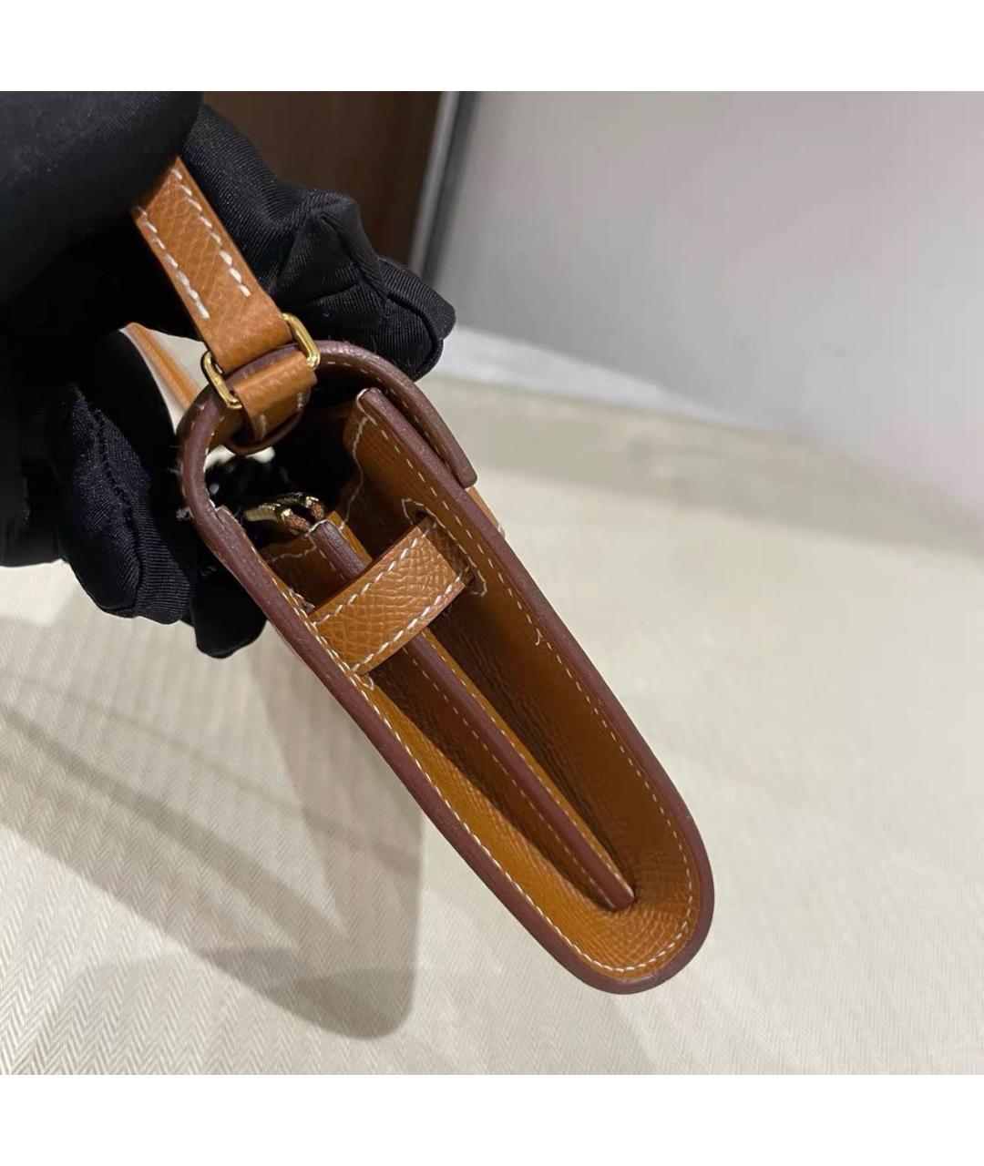 HERMES Коричневая кожаная сумка через плечо, фото 3