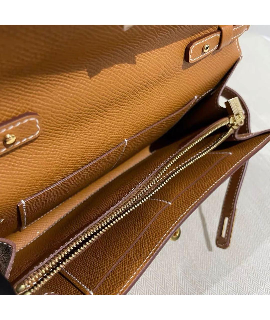 HERMES Коричневая кожаная сумка через плечо, фото 7