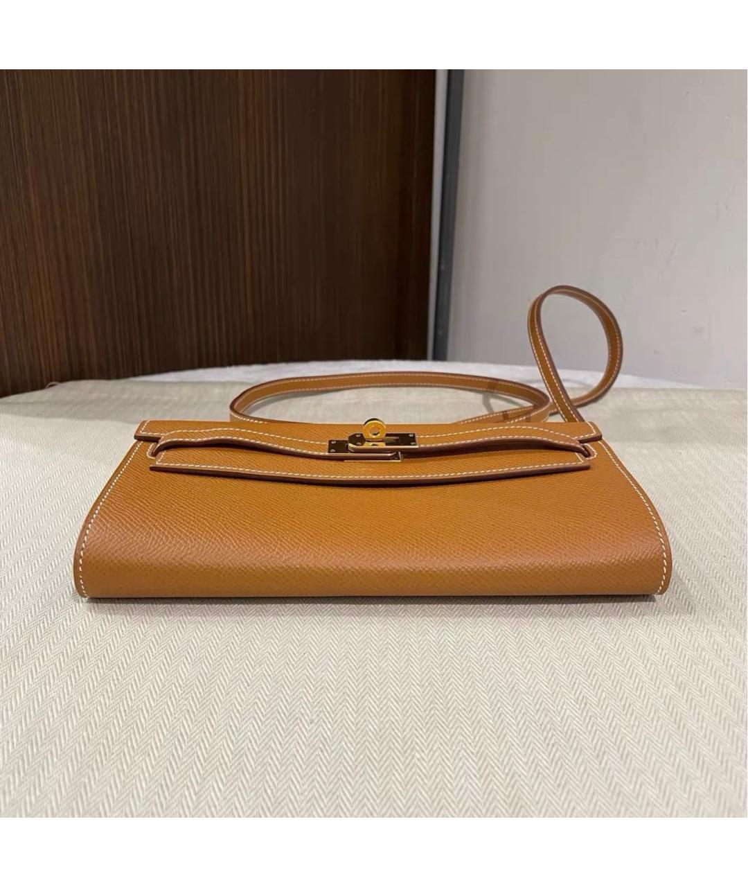HERMES Коричневая кожаная сумка через плечо, фото 5