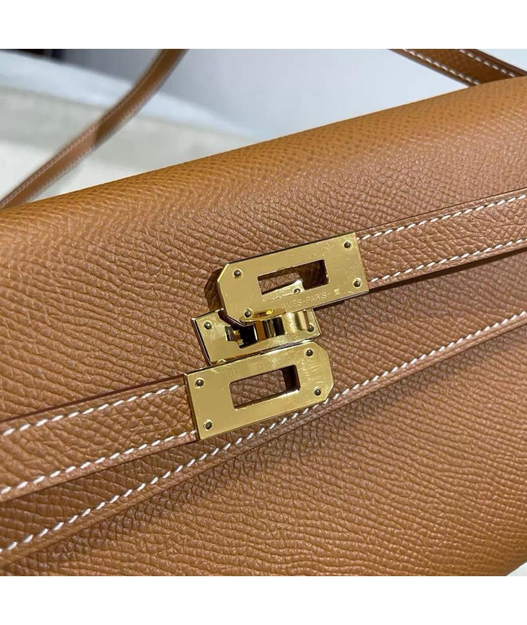 HERMES Коричневая кожаная сумка через плечо, фото 6