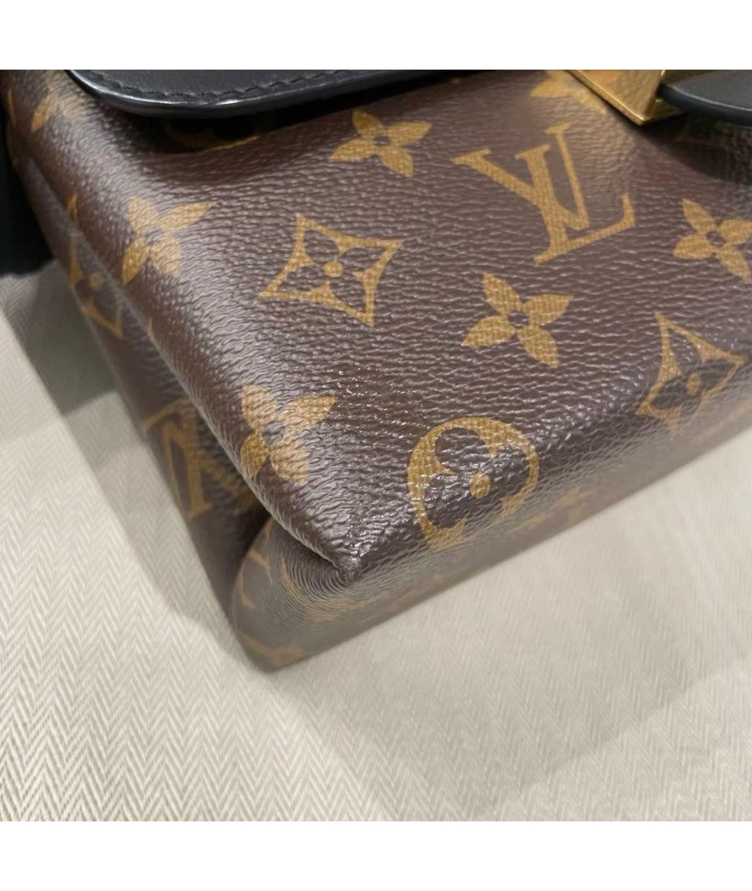 LOUIS VUITTON Черная кожаная сумка через плечо, фото 5