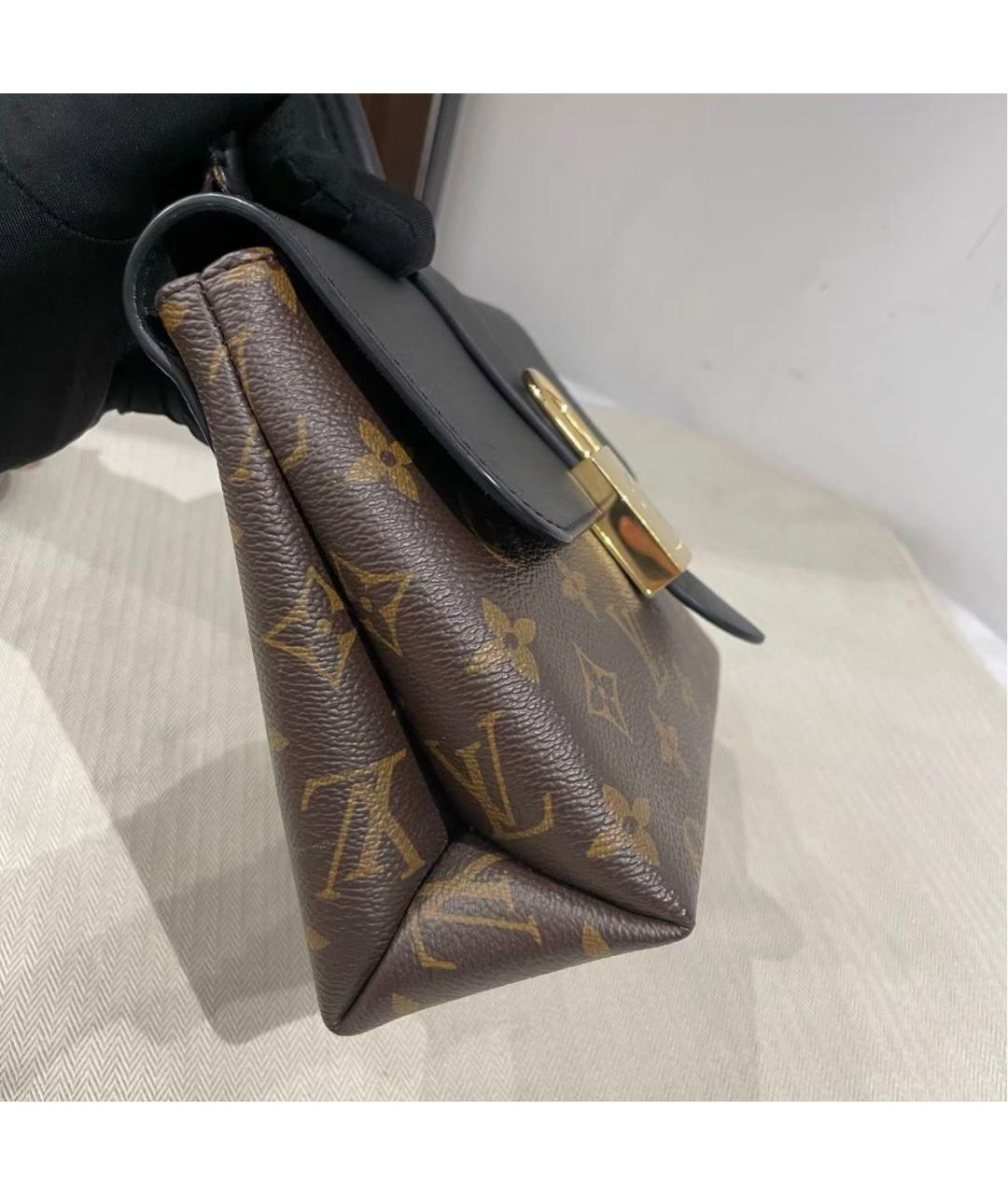 LOUIS VUITTON Черная кожаная сумка через плечо, фото 3