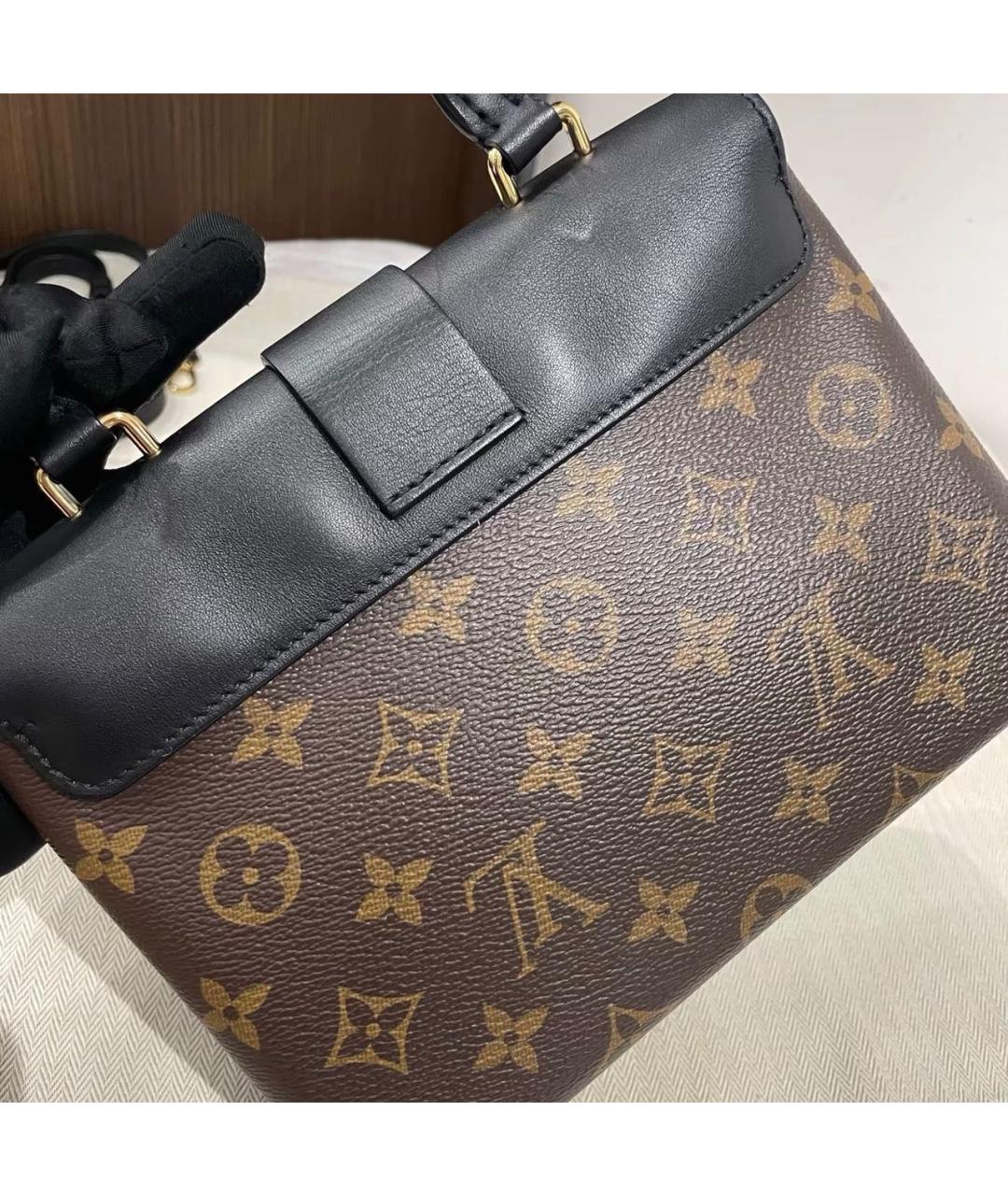 LOUIS VUITTON Черная кожаная сумка через плечо, фото 6