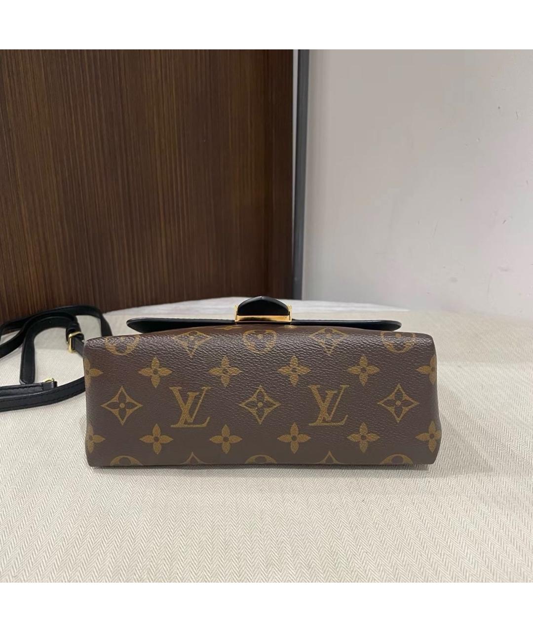 LOUIS VUITTON Черная кожаная сумка через плечо, фото 4