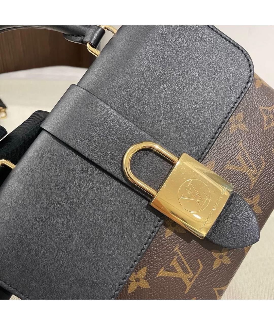 LOUIS VUITTON Черная кожаная сумка через плечо, фото 7
