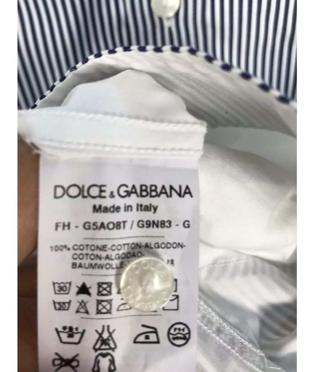 DOLCE&GABBANA Белая хлопковая кэжуал рубашка, фото 3
