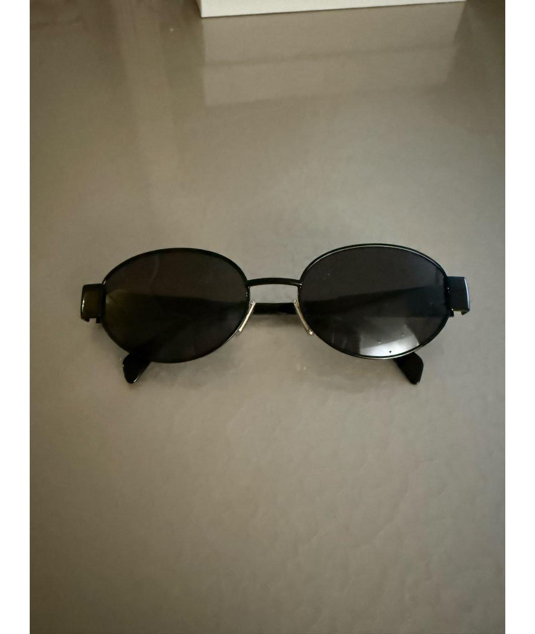 CELINE Черные металлические солнцезащитные очки, фото 4