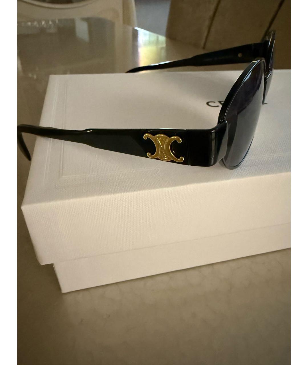 CELINE Черные металлические солнцезащитные очки, фото 2