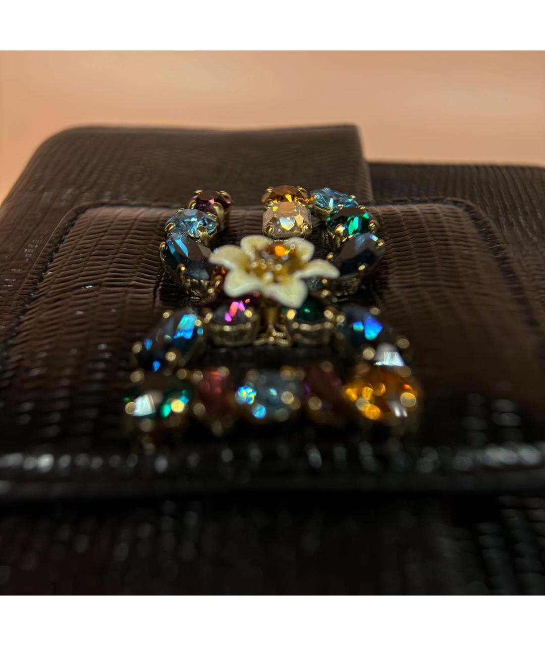 DOLCE&GABBANA Черная кожаная сумка через плечо, фото 3
