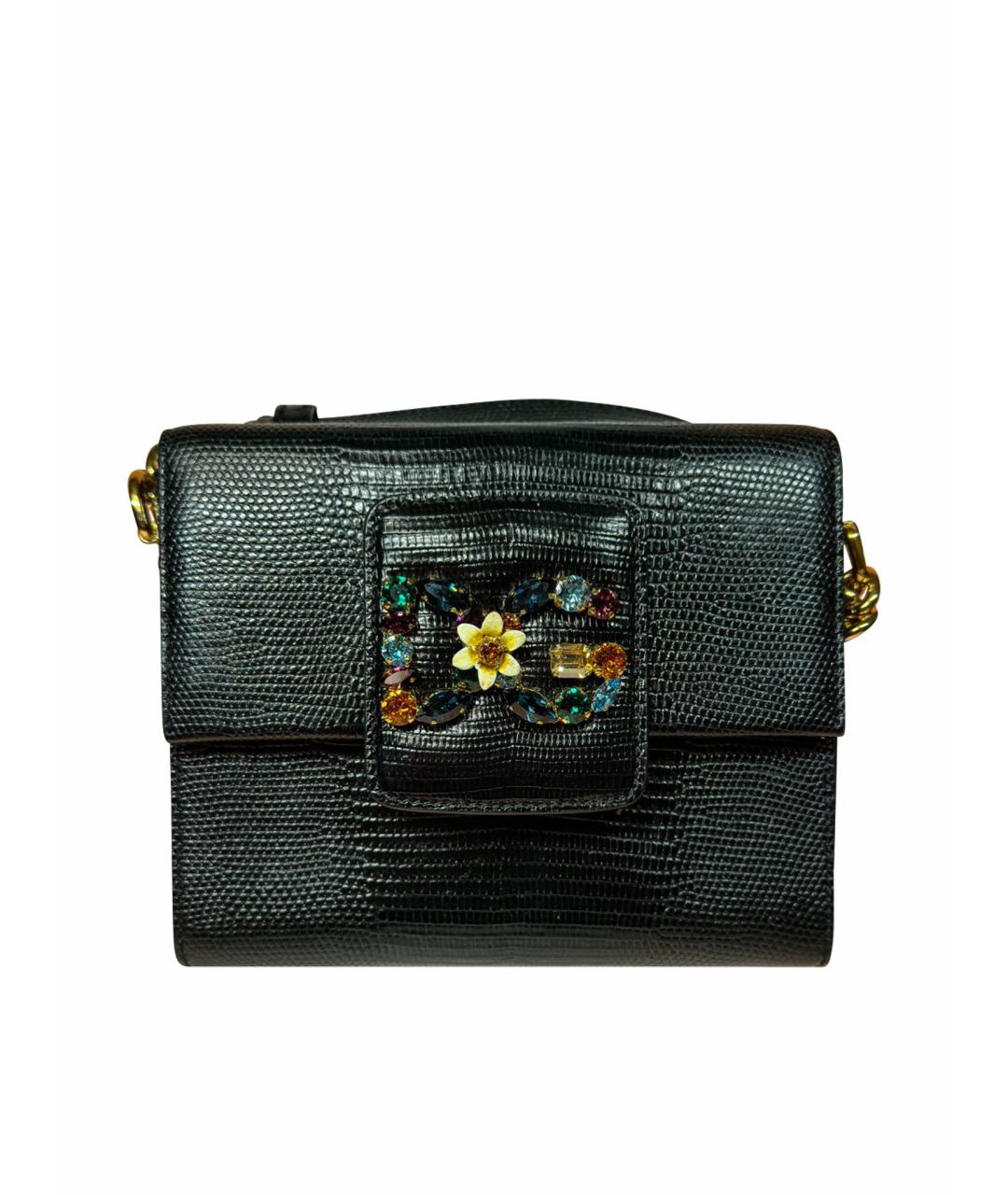 DOLCE&GABBANA Черная кожаная сумка через плечо, фото 1