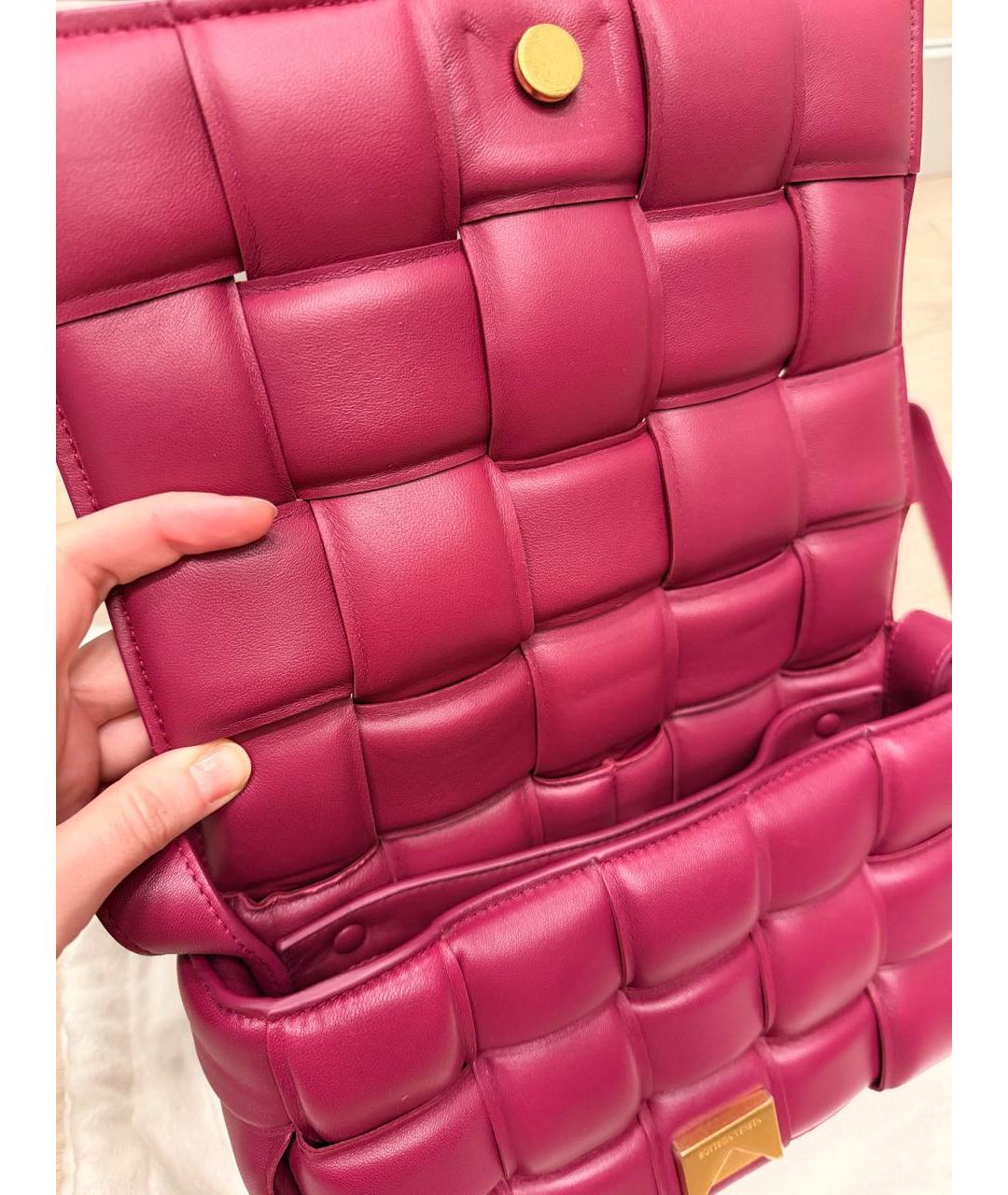 BOTTEGA VENETA Бордовая кожаная сумка через плечо, фото 4