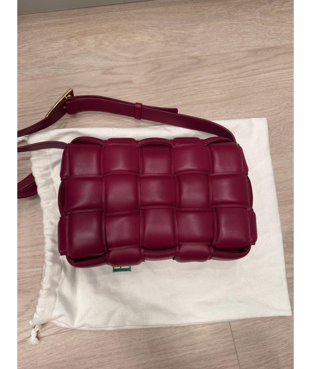 BOTTEGA VENETA Бордовая кожаная сумка через плечо, фото 3