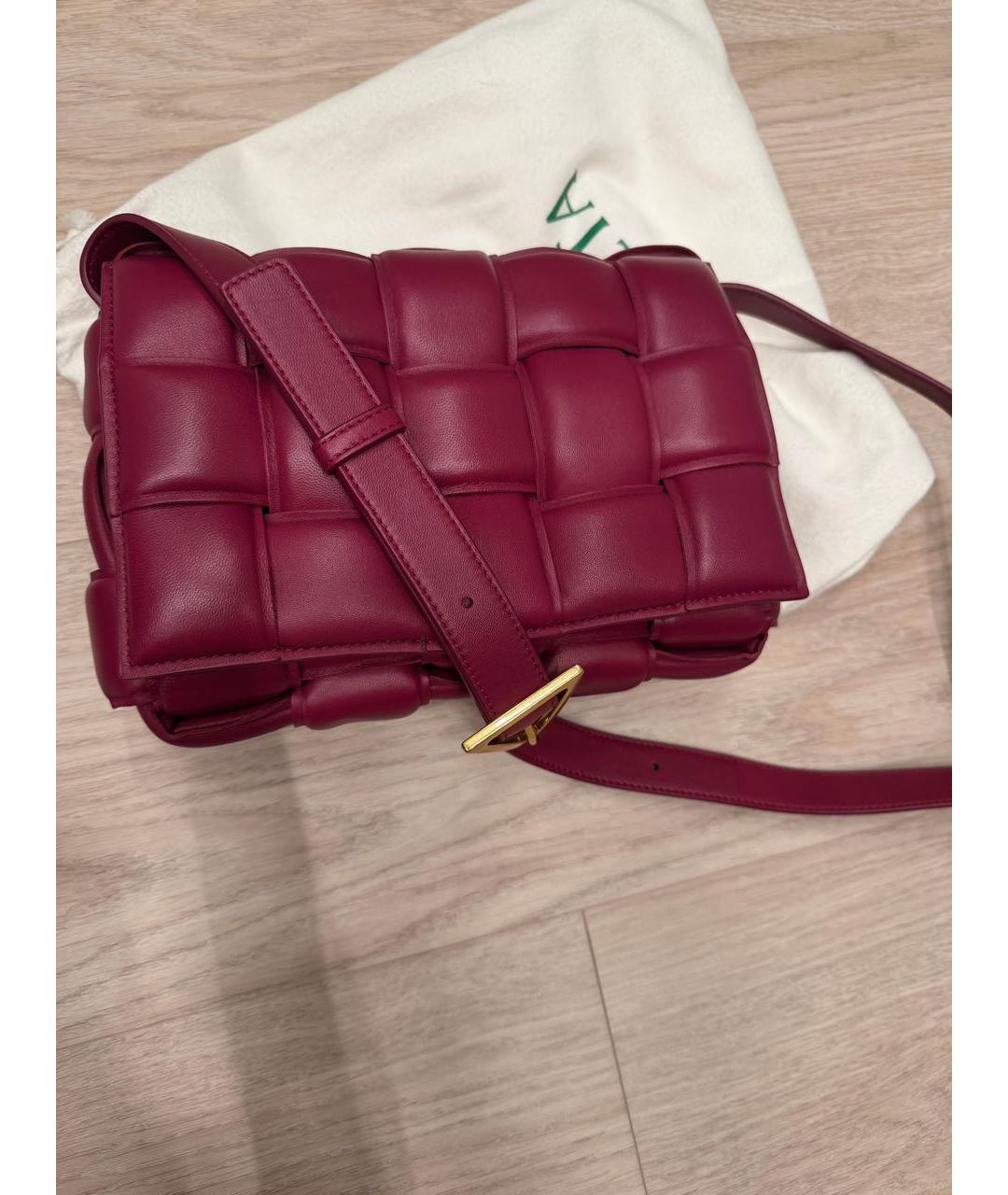BOTTEGA VENETA Бордовая кожаная сумка через плечо, фото 5