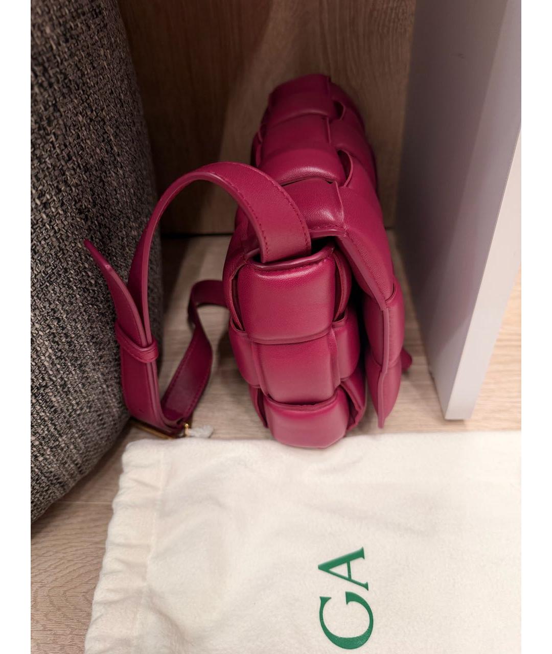 BOTTEGA VENETA Бордовая кожаная сумка через плечо, фото 2
