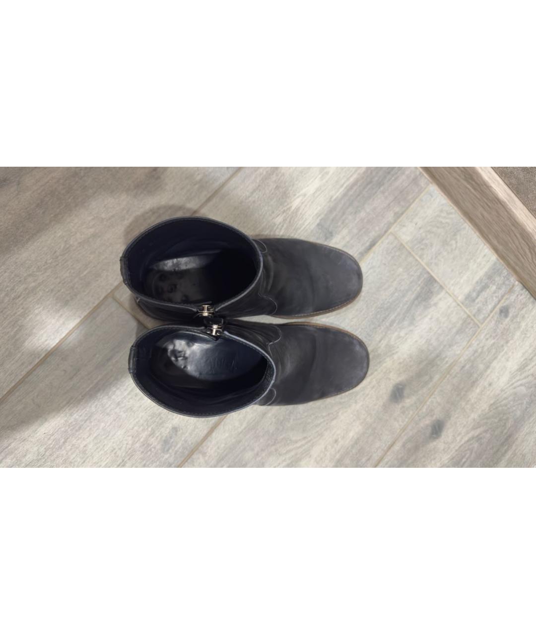 CHANEL Темно-синие замшевые полусапоги, фото 3