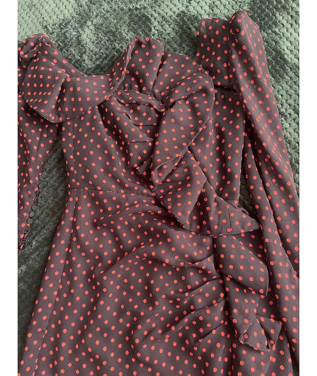 SELF-PORTRAIT Бордовое полиэстеровое коктейльное платье, фото 3