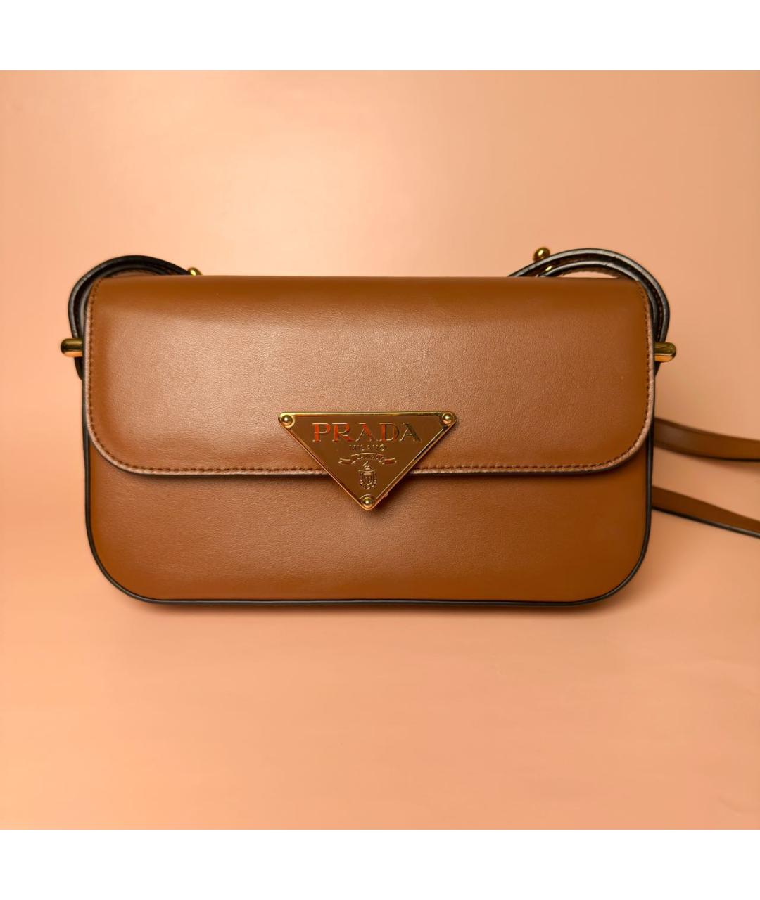 PRADA Коричневая кожаная сумка через плечо, фото 8