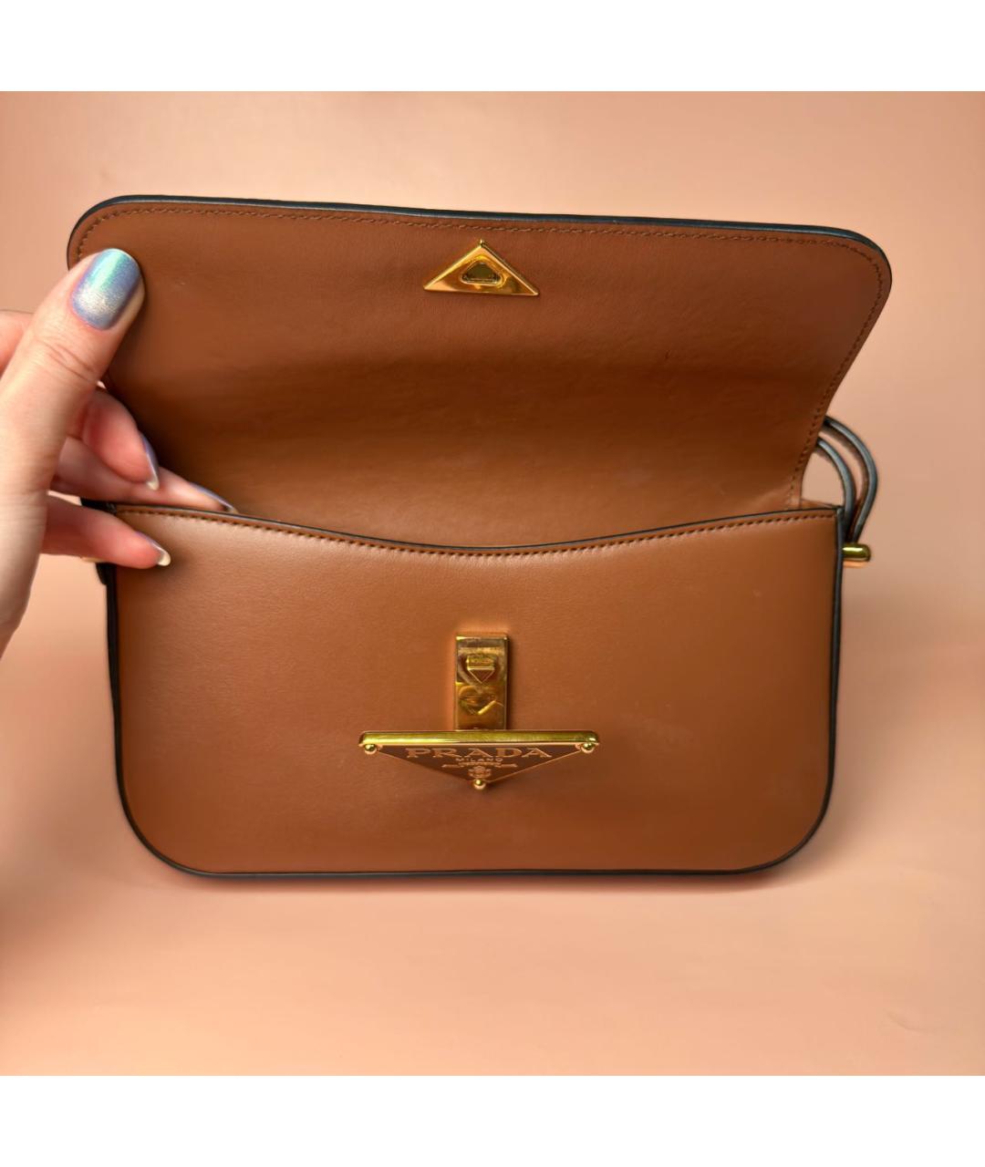 PRADA Коричневая кожаная сумка через плечо, фото 3