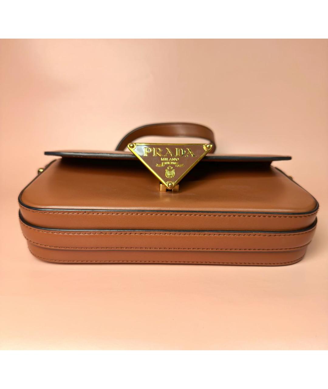 PRADA Коричневая кожаная сумка через плечо, фото 4