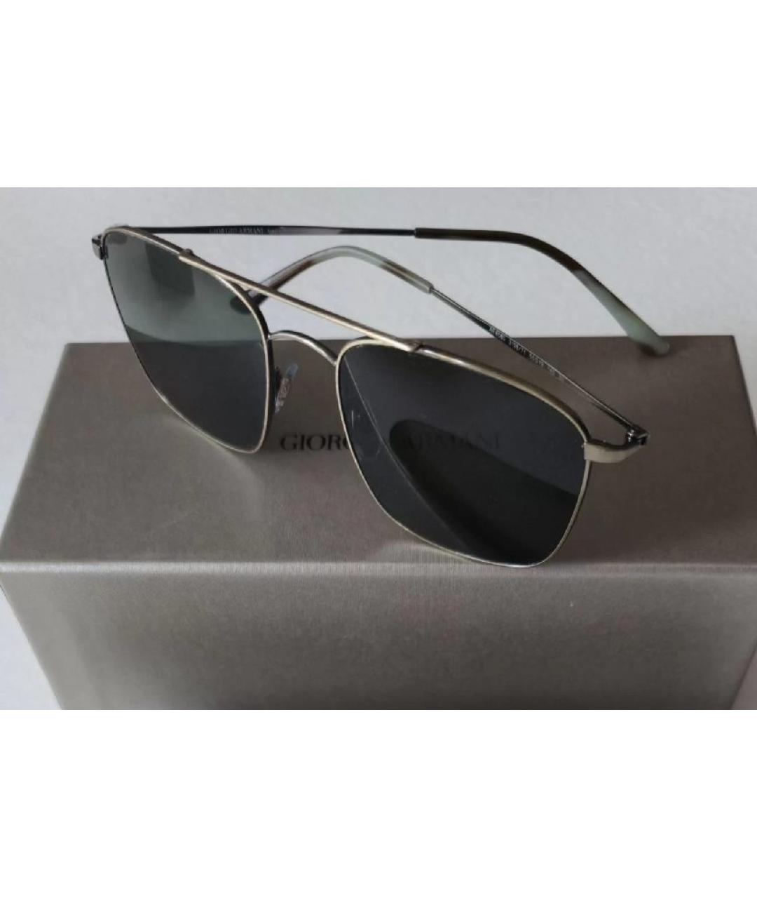 GIORGIO ARMANI Золотые металлические солнцезащитные очки, фото 3