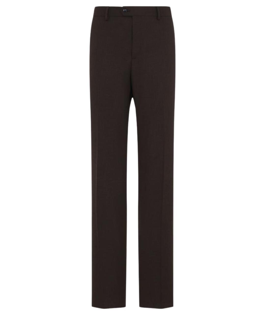 PAUL SMITH Коричневые шерстяные повседневные брюки, фото 1