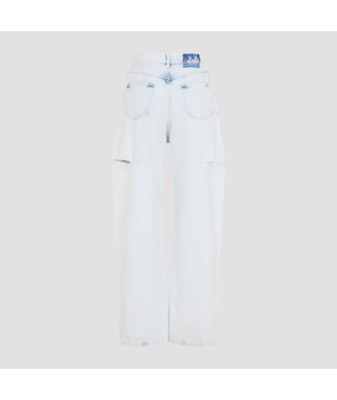 MAISON MARGIELA Синие хлопковые прямые джинсы, фото 2