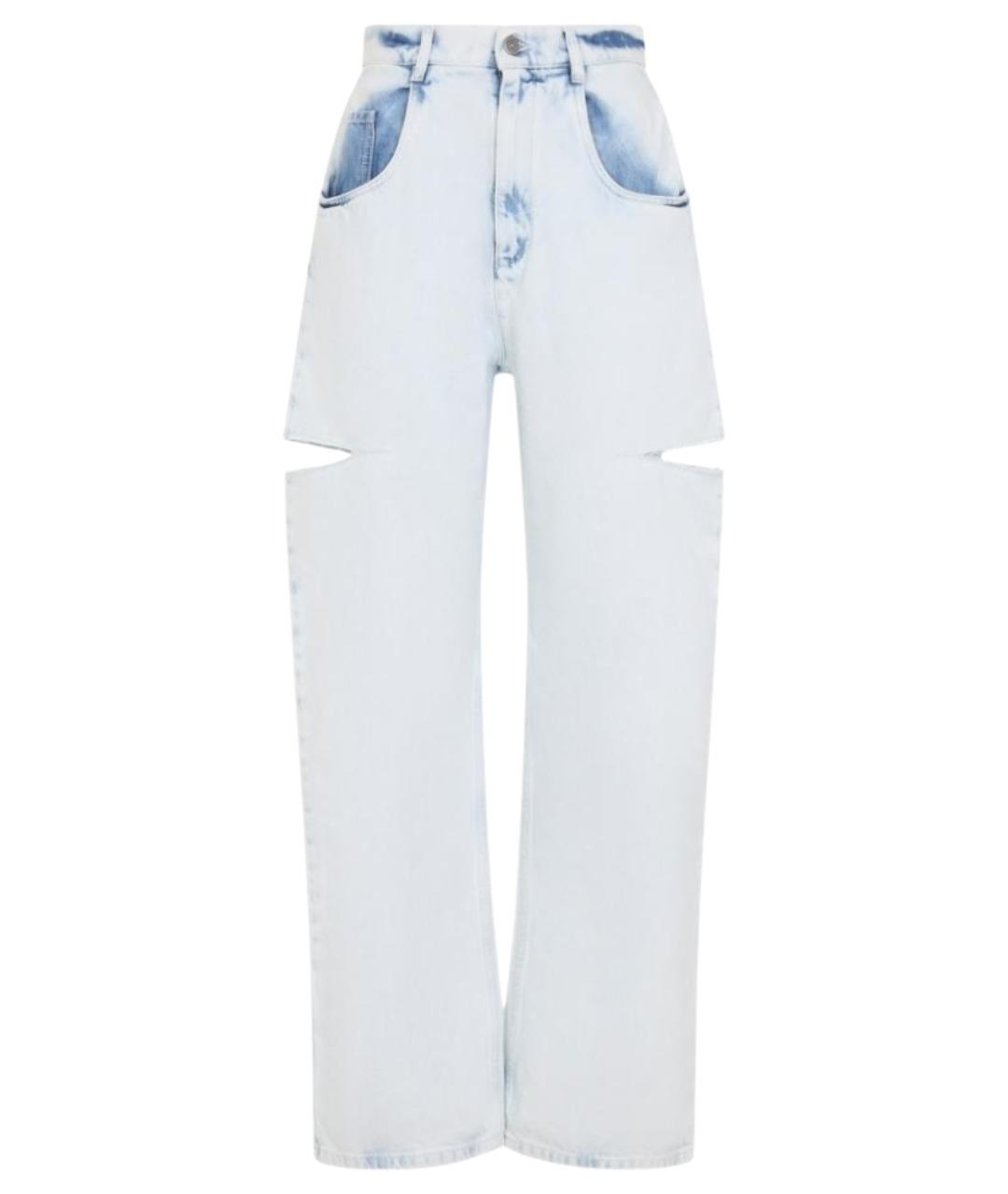 MAISON MARGIELA Синие хлопковые прямые джинсы, фото 1