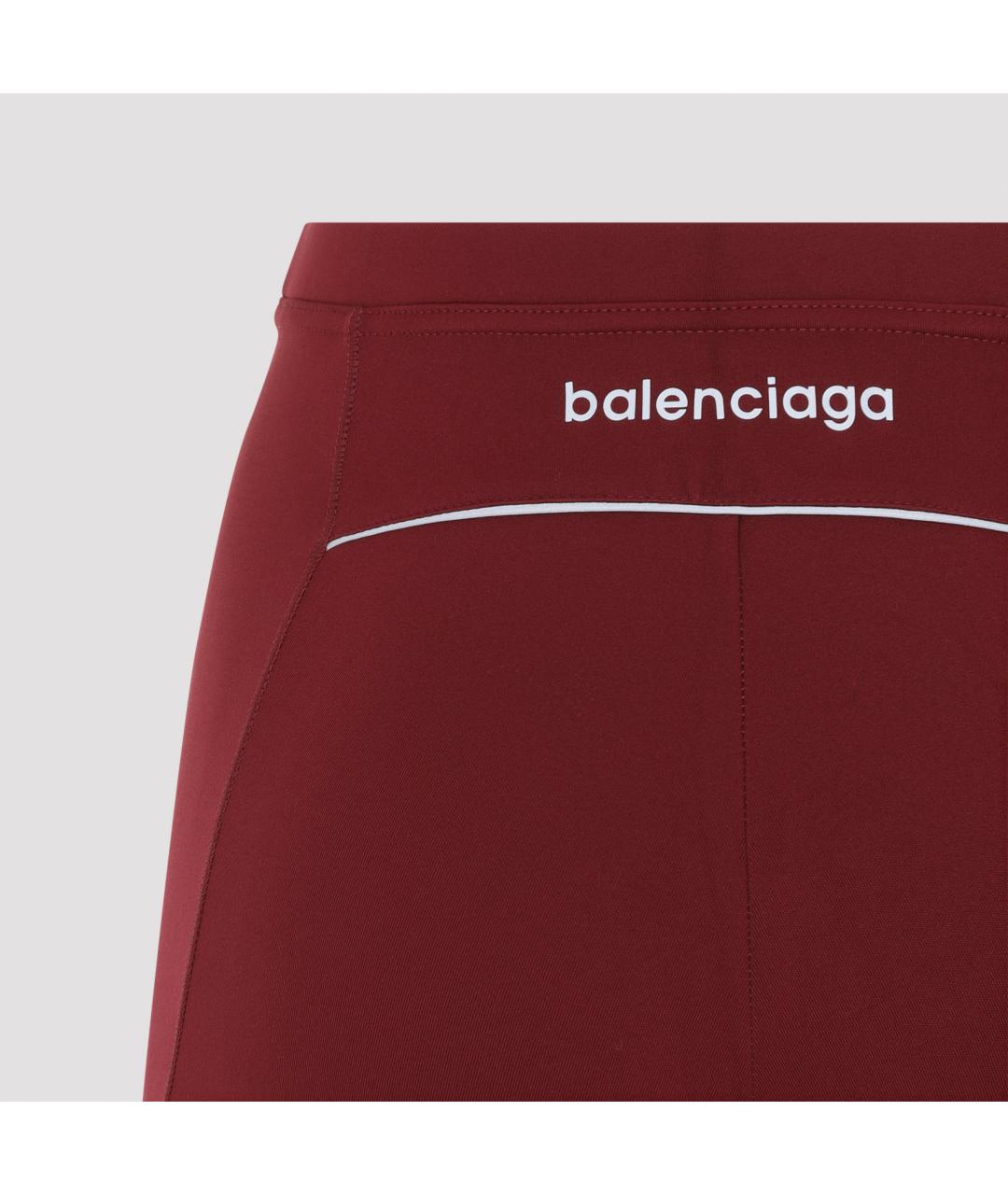 BALENCIAGA Бордовые полиамидовые леггинсы и велосипедки, фото 4