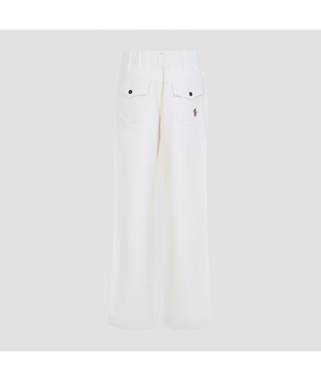 MONCLER GRENOBLE Белые вискозные прямые брюки, фото 2