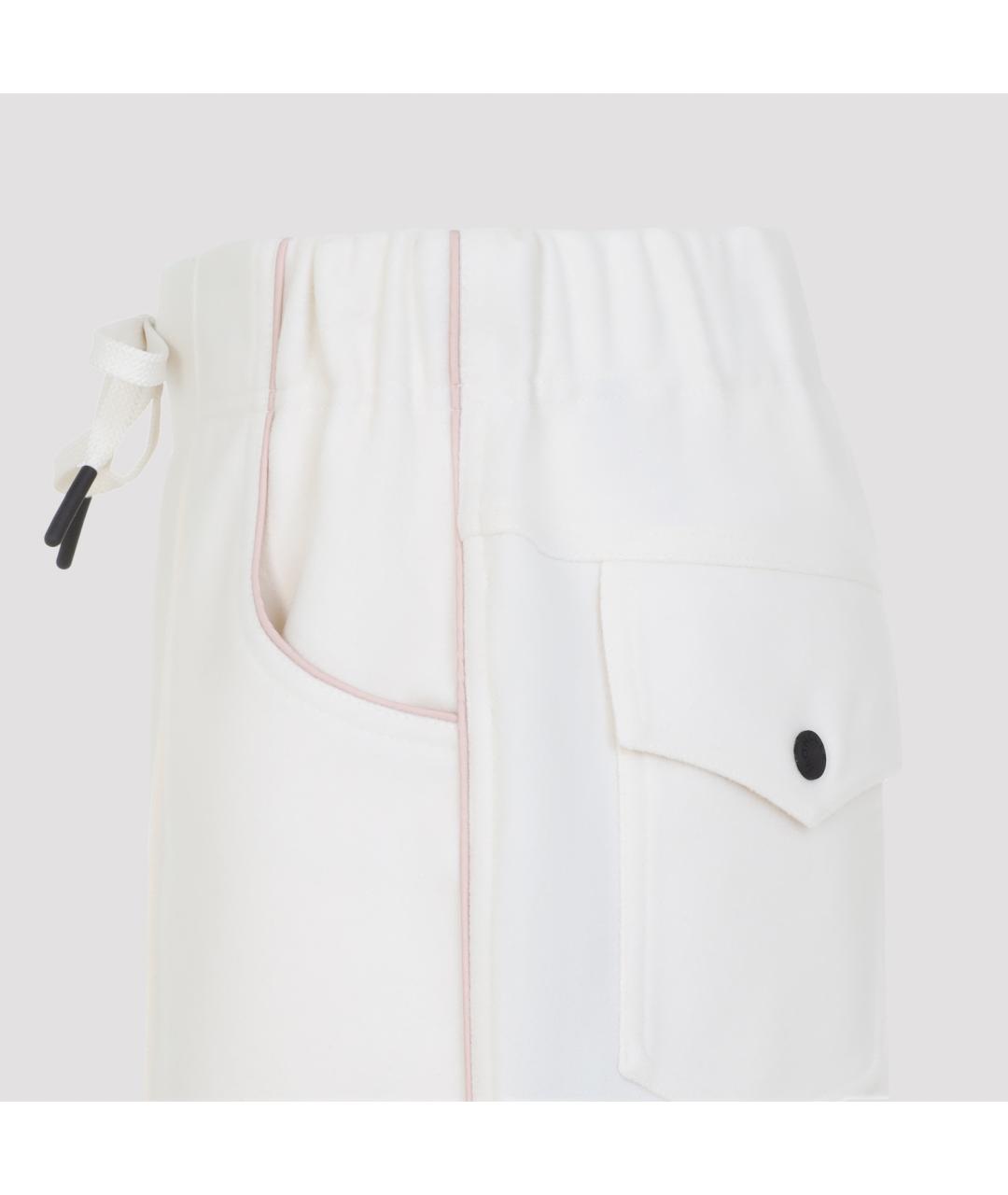 MONCLER GRENOBLE Белые вискозные прямые брюки, фото 3