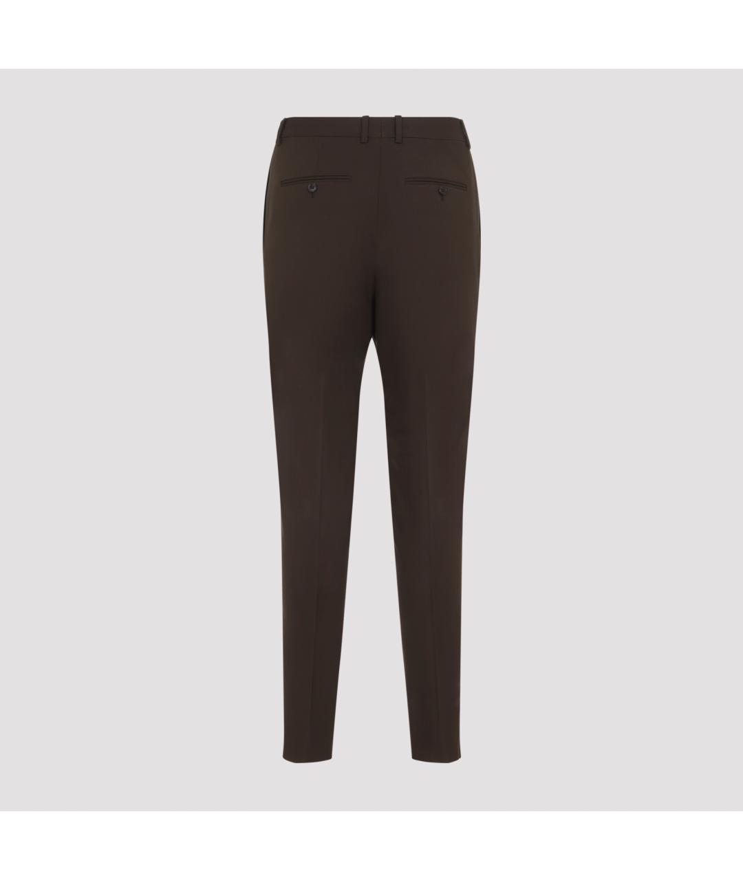 CELINE Хаки шерстяные повседневные брюки, фото 2
