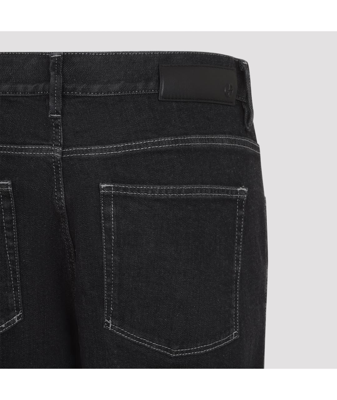 GIORGIO ARMANI Черные хлопковые прямые джинсы, фото 3