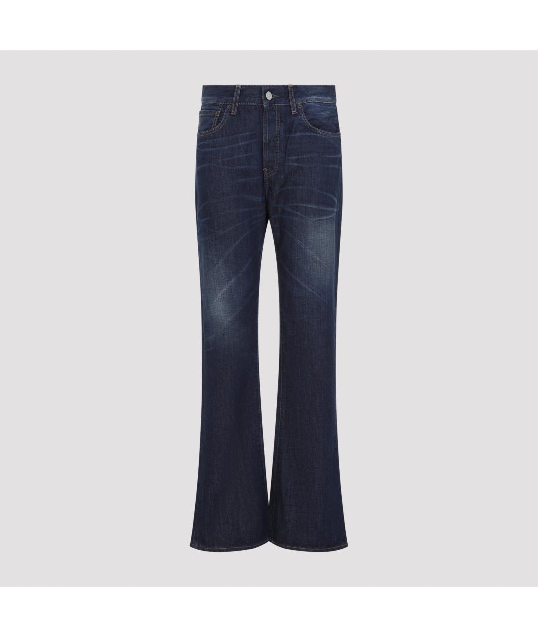ACNE STUDIOS Синие хлопковые прямые джинсы, фото 2