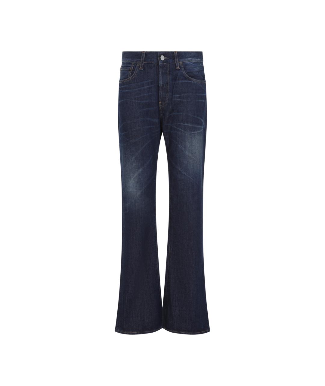 ACNE STUDIOS Синие хлопковые прямые джинсы, фото 1