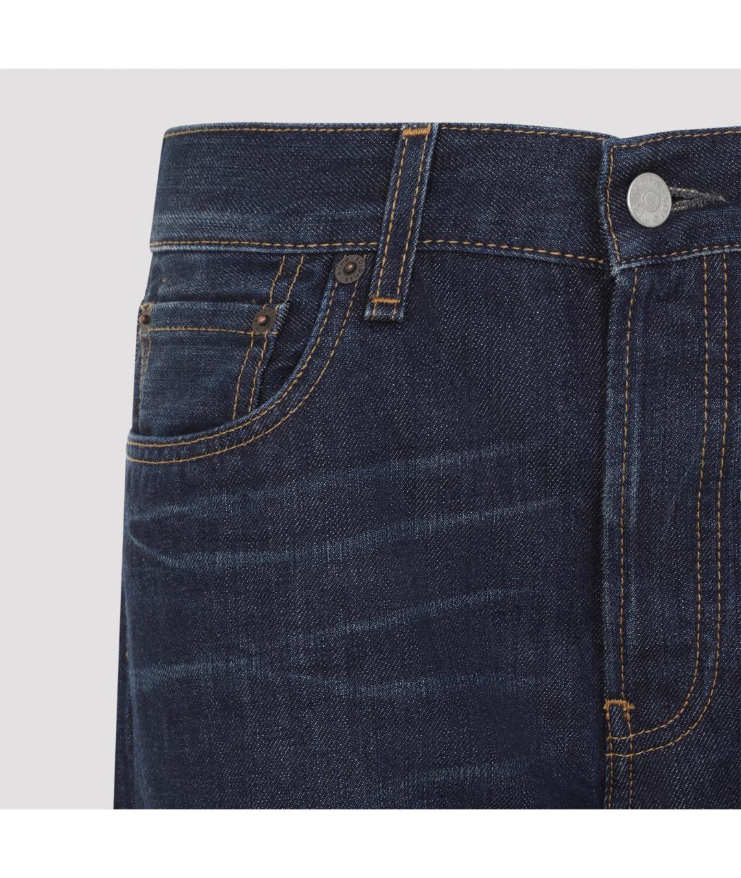 ACNE STUDIOS Синие хлопковые прямые джинсы, фото 5