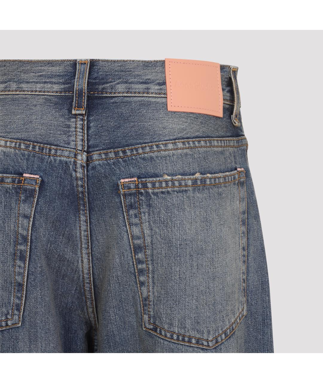 ACNE STUDIOS Синие хлопковые прямые джинсы, фото 3